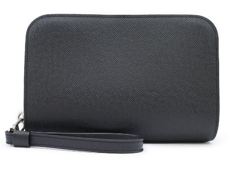 Louis Vuitton Baikal Taiga Ardoise Clutch Shoulder Bag Black