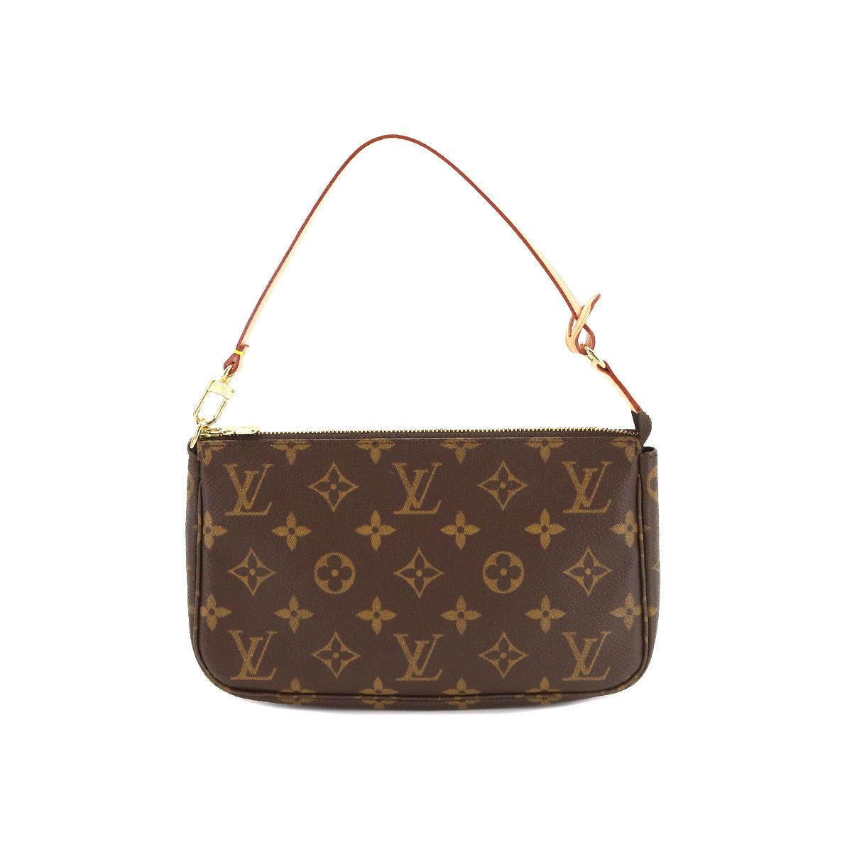 Louis Vuitton Monogram Pochette Accessoires Brown Gold Metal Fittings