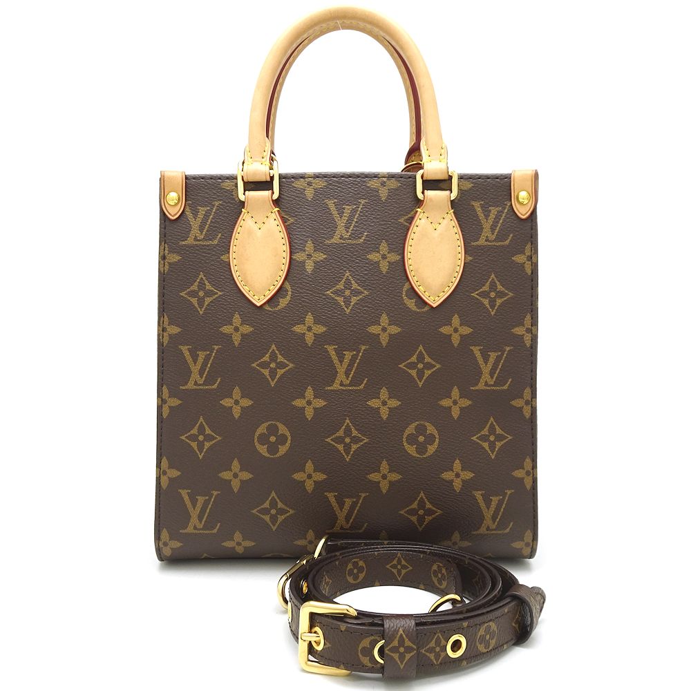 Louis Vuitton Monogram Sac Plat BB Handbag Brown