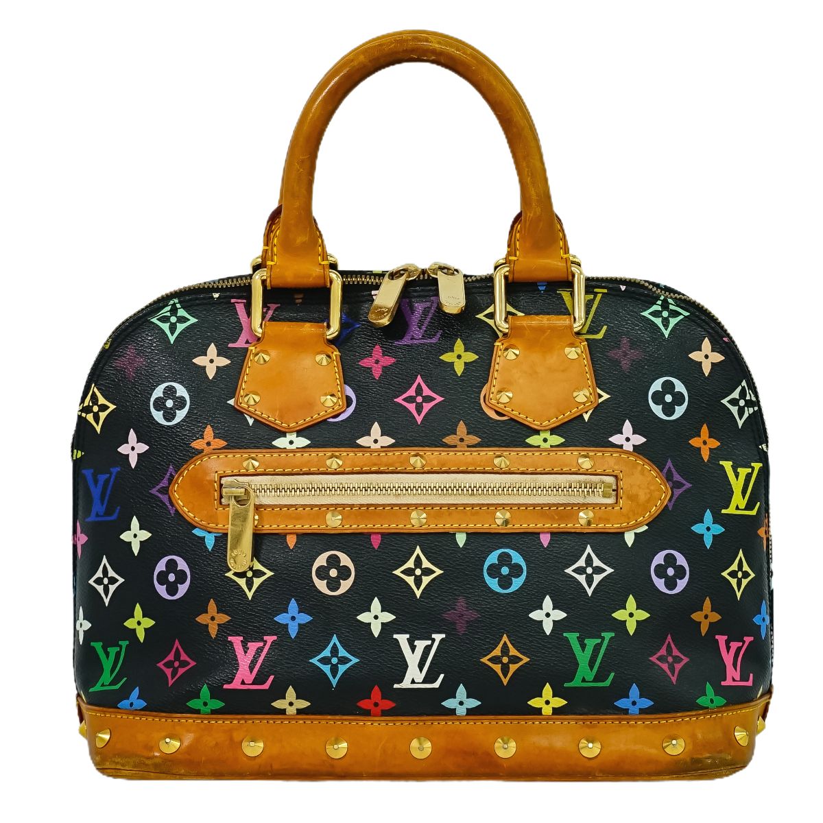 Louis Vuitton Alma PM Monogram Multicolor Handbag Noir Black