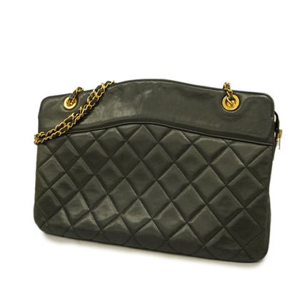 Chanel Shoulder Bag Matelasse Chain Lambskin Black