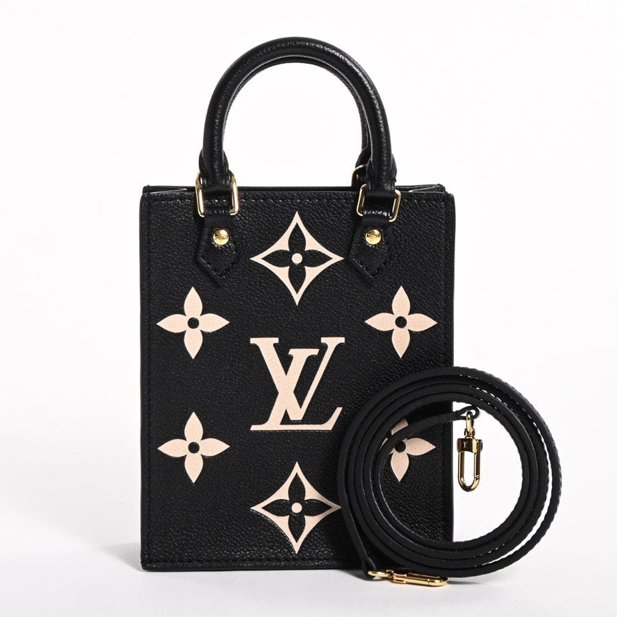 Louis Vuitton Petite Sac Plat Shoulder Bag Bicolor Emplant Noir