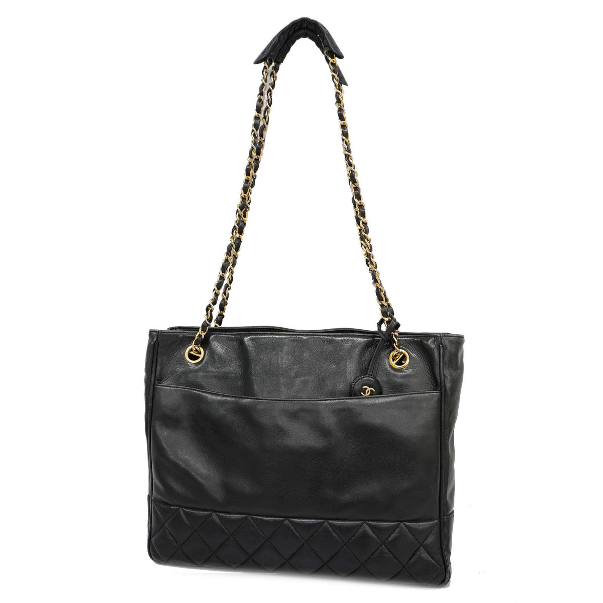 Chanel Shoulder Bag Matelasse Chain Lambskin Black
