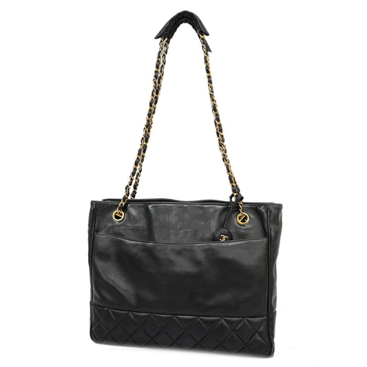 Chanel Shoulder Bag Matelasse Chain Lambskin Black
