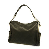 Chanel Shoulder Bag Matelasse Lambskin Black Silver