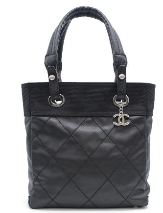 Chanel Paris Biarritz PM Small Tote Bag Black