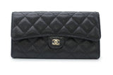 Chanel Matelasse Long Wallet Caviar Skin Black