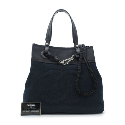 Chanel Fabric Tote Bag Handbag 2way Cocomark