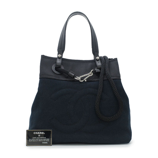 Chanel Fabric Tote Bag Handbag 2way Cocomark