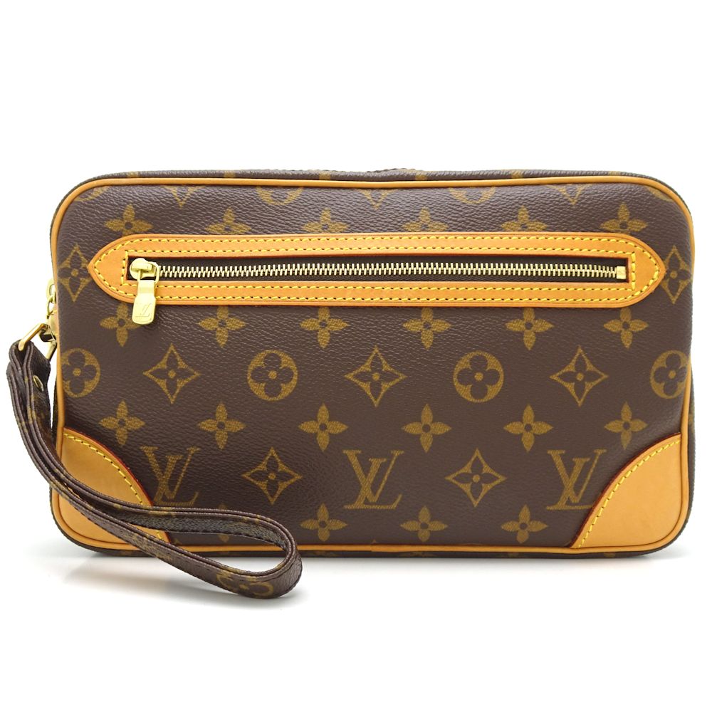 Louis Vuitton Monogram Marly Dragonne Brown Clutch Bag