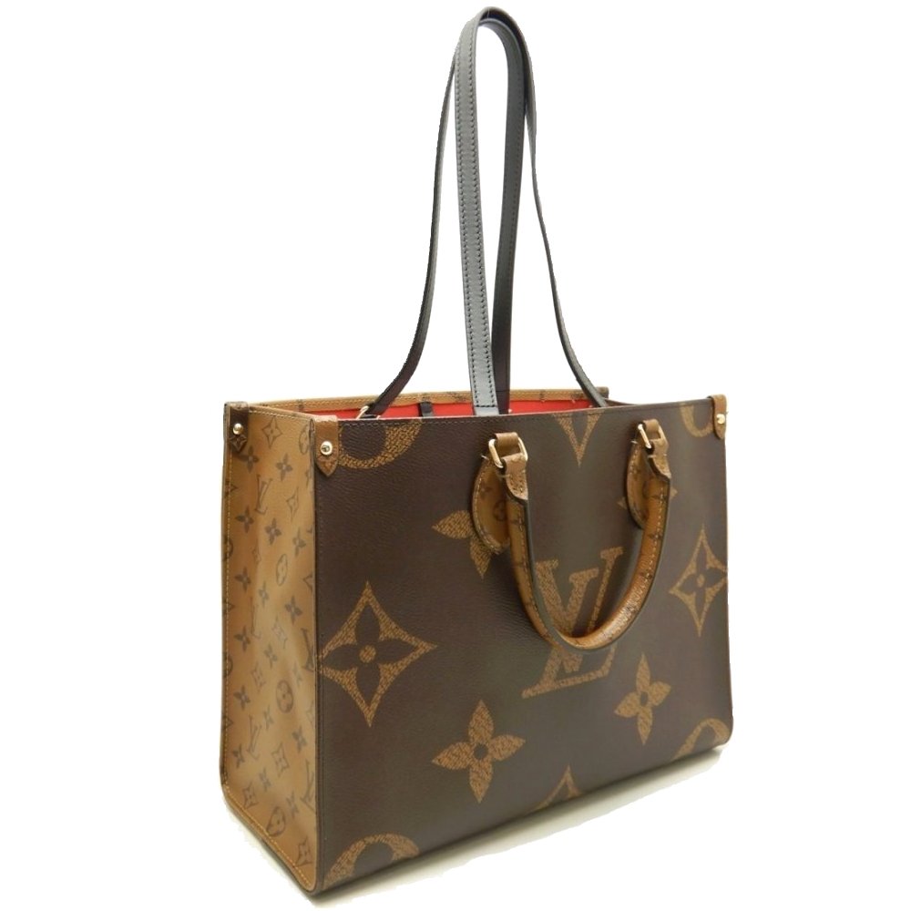 Louis Vuitton Monogram On The Go MM Giant Reverse Tote Bag Brown
