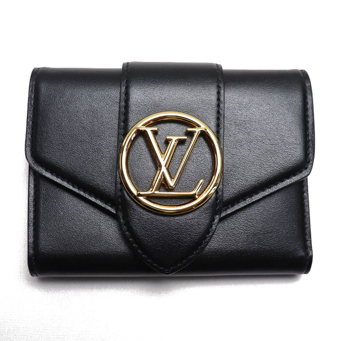 Louis Vuitton Portefeuille Pont Neuf Compact Trifold Wallet Black