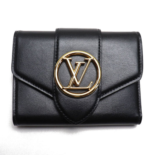 Louis Vuitton Portefeuille Pont Neuf Compact Trifold Wallet Black