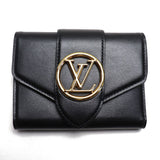 Louis Vuitton Portefeuille Pont Neuf Compact Trifold Wallet Black
