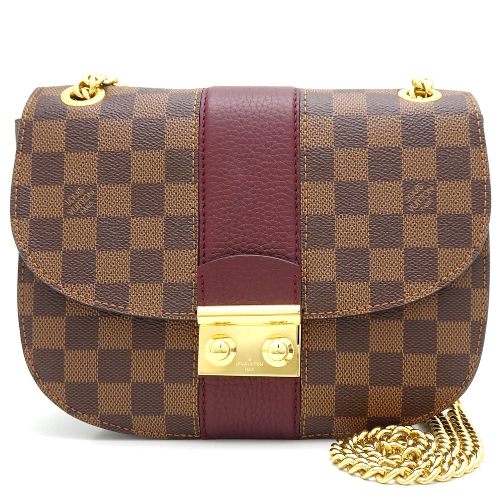 Louis Vuitton Damier Wight Bordeaux Chain Shoulder Bag