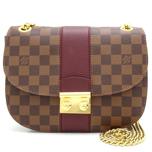 Louis Vuitton Damier Wight Bordeaux Chain Shoulder Bag