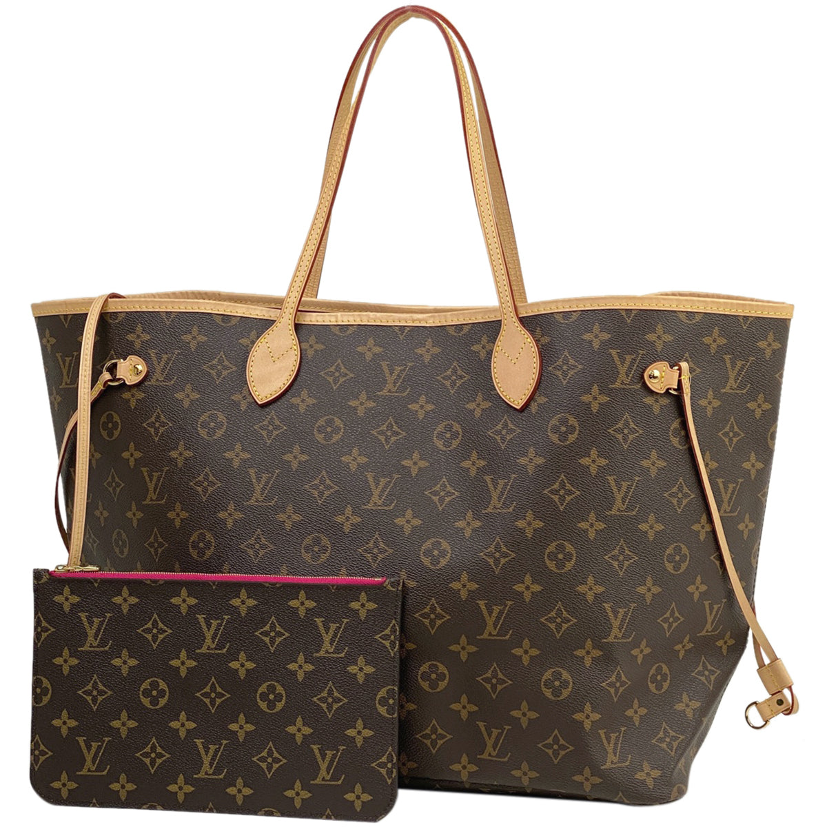 Louis Vuitton Neverfull GM Handbag Tote Monogram Pivoine Pink Brown