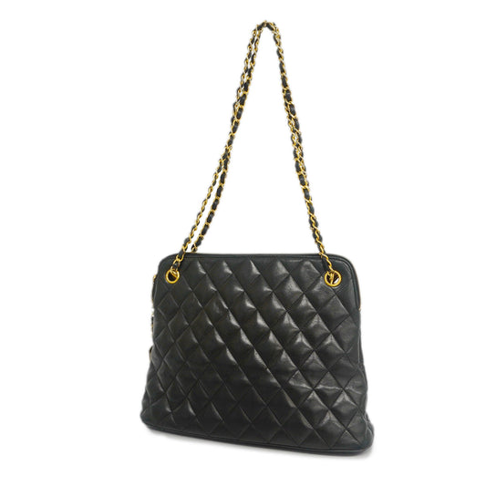 Chanel Shoulder Bag Matelasse Chain Lambskin Black