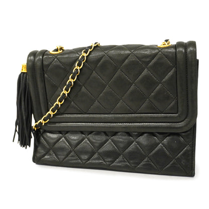 Chanel Shoulder Bag Matelasse Chain Lambskin Black