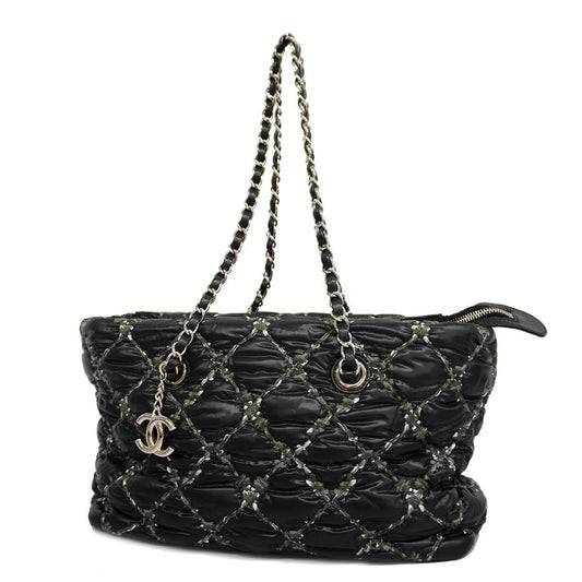 Chanel Shoulder Bag Parisian Chain Nylon Black