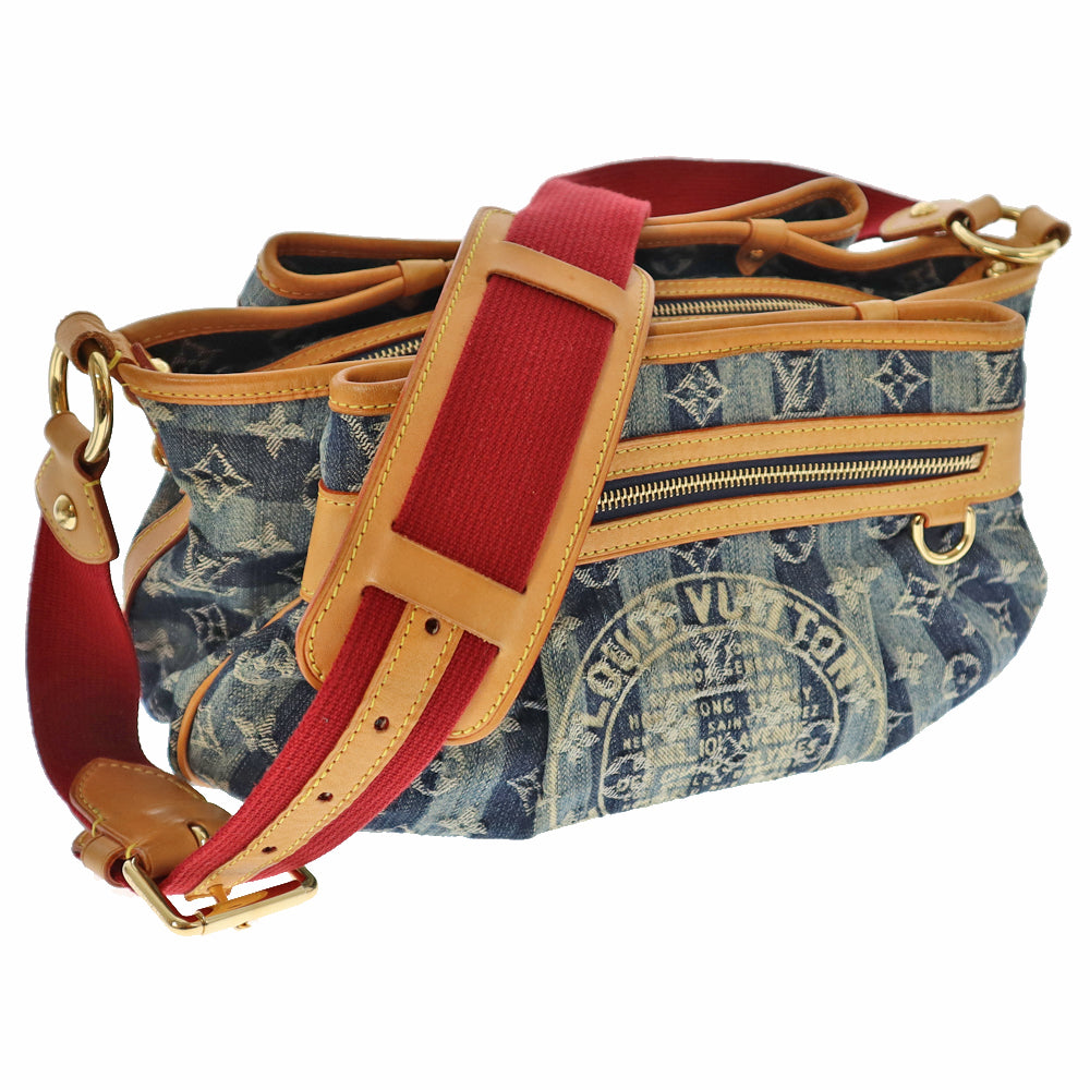 Louis Vuitton Porte Epol Leie MM Shoulder Bag Denim Blue