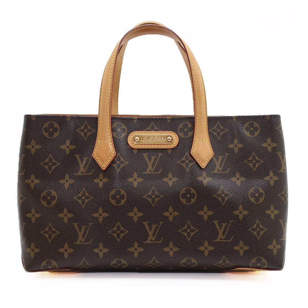 Louis Vuitton Wilshire PM Hand Bag Monogram Canvas Brown Gold Hardware