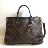 Louis Vuitton Pallas Black Handbag Shoulder 2 Way Bag Monogram