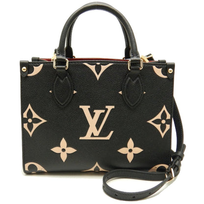 Louis Vuitton Amplant On The Go PM Shoulder Bag Black Beige