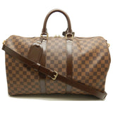 Louis Vuitton Damier Keepall Bandouliere 45 Ebene Boston Bag Brown