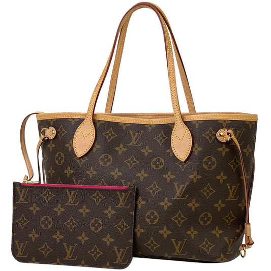 Louis Vuitton Neverfull PM Handbag Tote Bag Monogram Brown