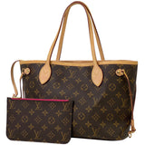 Louis Vuitton Neverfull PM Handbag Tote Bag Monogram Brown