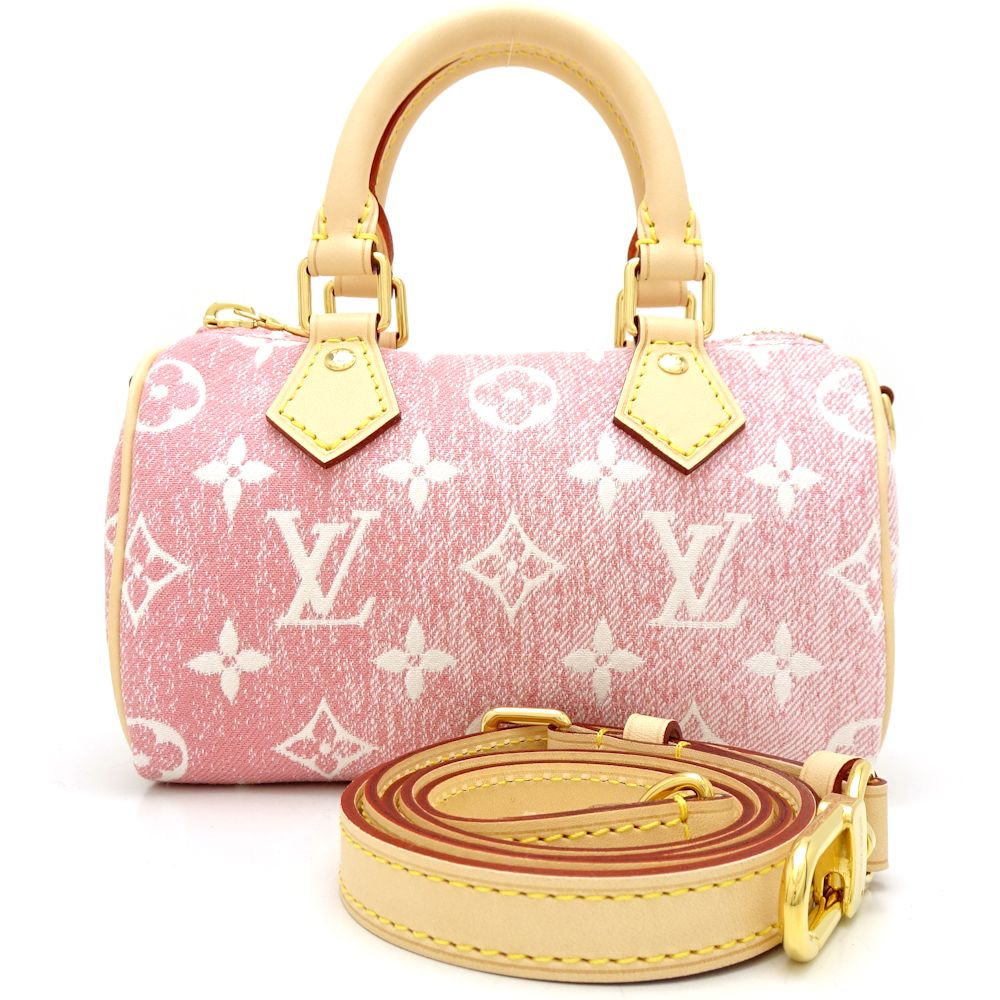 Louis Vuitton Monogram Denim Nano Speedy Rose Mini Bag