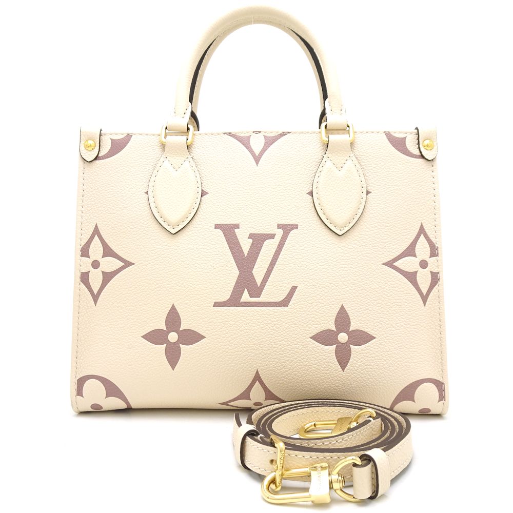 Louis Vuitton On The Go PM Amplant Bicolor Crème Bois de Rose