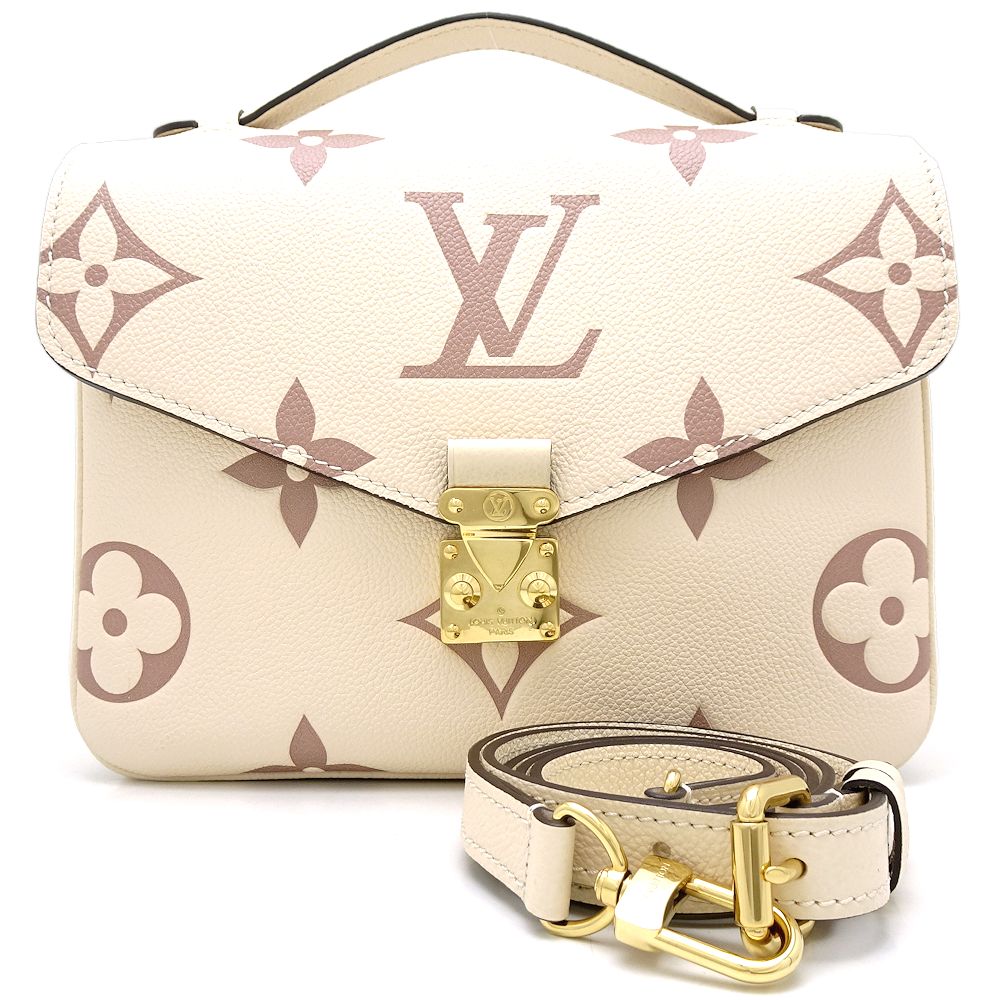 Louis Vuitton Pochette Metis MM Emplant Bicolor Crème Bois de Rose