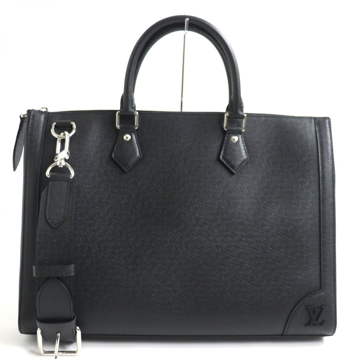 Louis Vuitton Slim Taiga 2way Leather Briefcase Black