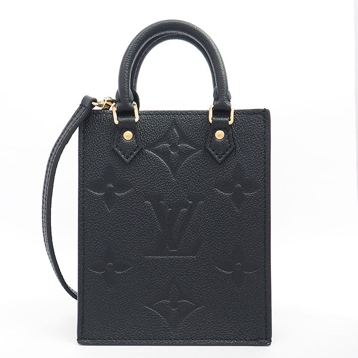 Louis Vuitton Petite Sac Plat Monogram Emplant Noir Black