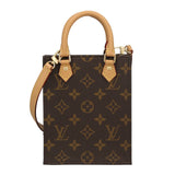 Louis Vuitton Shoulder Bag Monogram Petite Sac Plat Brown