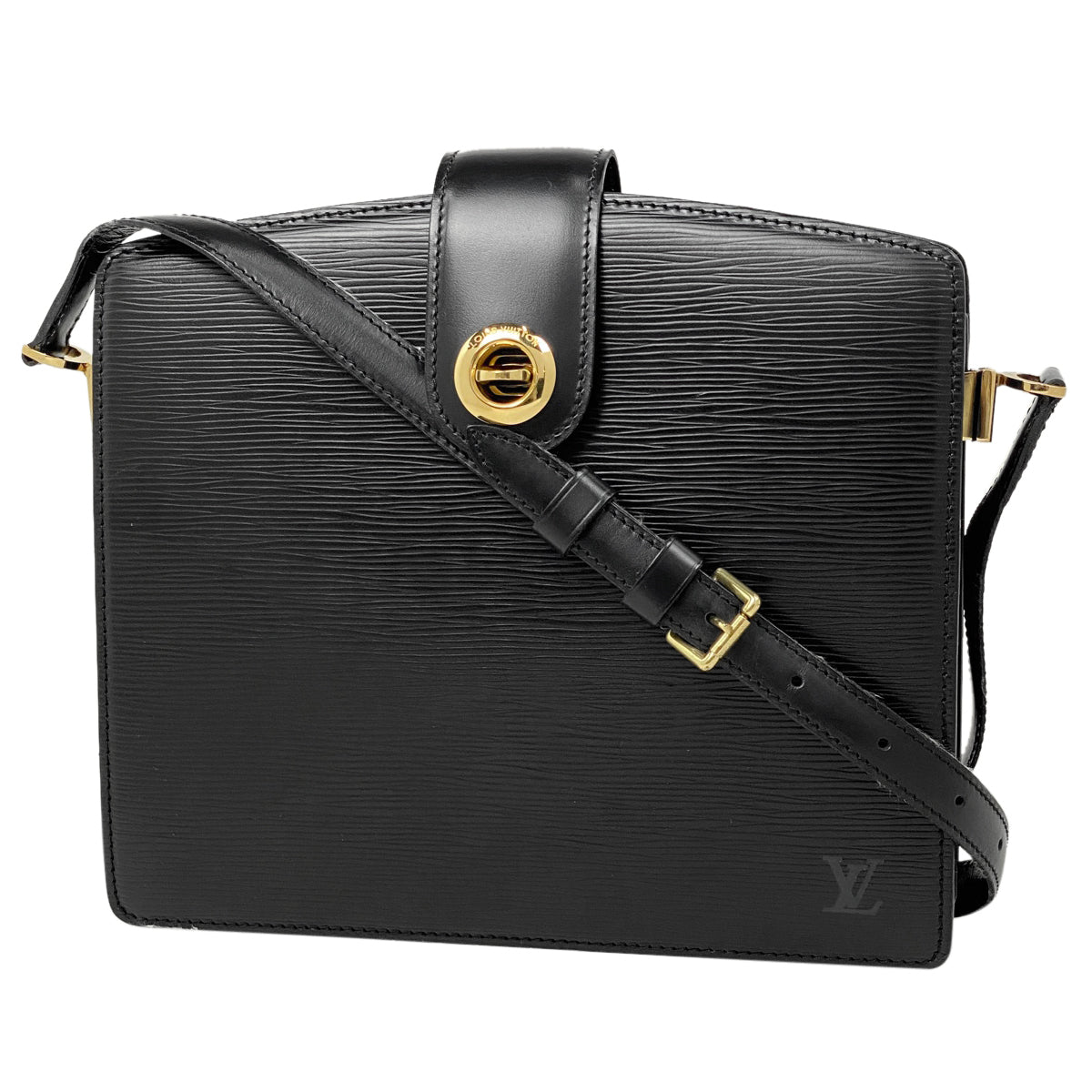 Louis Vuitton Capucines Shoulder Bag Epi Noir Black
