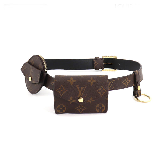 Louis Vuitton Monogram Sun Tulle Daily Multi Pocket Belt 80 Gold Hardware