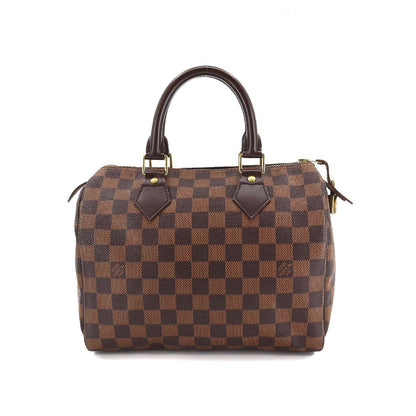 Louis Vuitton Damier Speedy 25 Hand Bag Ebene Brown Gold Hardware