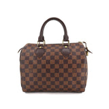 Louis Vuitton Damier Speedy 25 Hand Bag Ebene Brown Gold Hardware