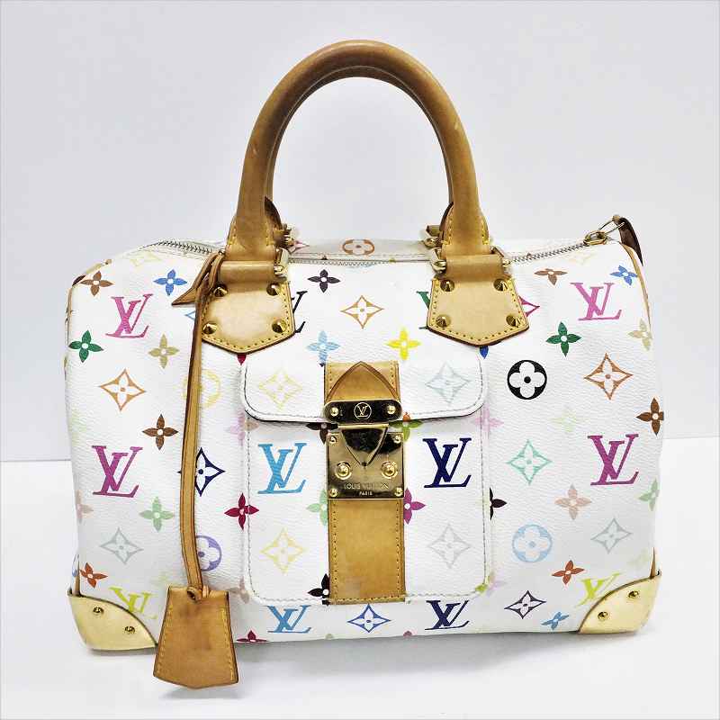 Louis Vuitton Speedy 30 Monogram Multicolor Handbag White