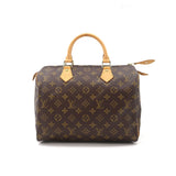 Louis Vuitton Monogram Speedy 30 Hand Bag Brown Gold Hardware