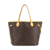 Louis Vuitton Monogram Neverfull MM Tote Bag Brown Beige