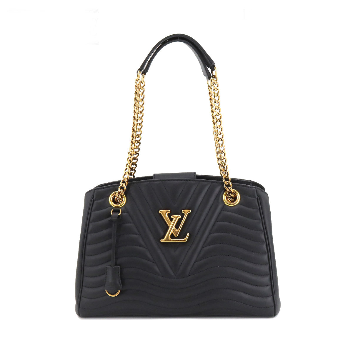 Louis Vuitton New Wave Chain Tote 2 Way Shoulder Bag Leather Noir