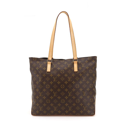 Louis Vuitton Monogram Cabas Mezzo Tote Bag Brown Gold Metal Fittings