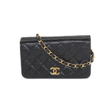 Chanel Mini Matelasse Chain Shoulder Bag Leather Black