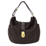 LOUIS VUITTON Denim Mahina XS Black Shoulder Bag Black