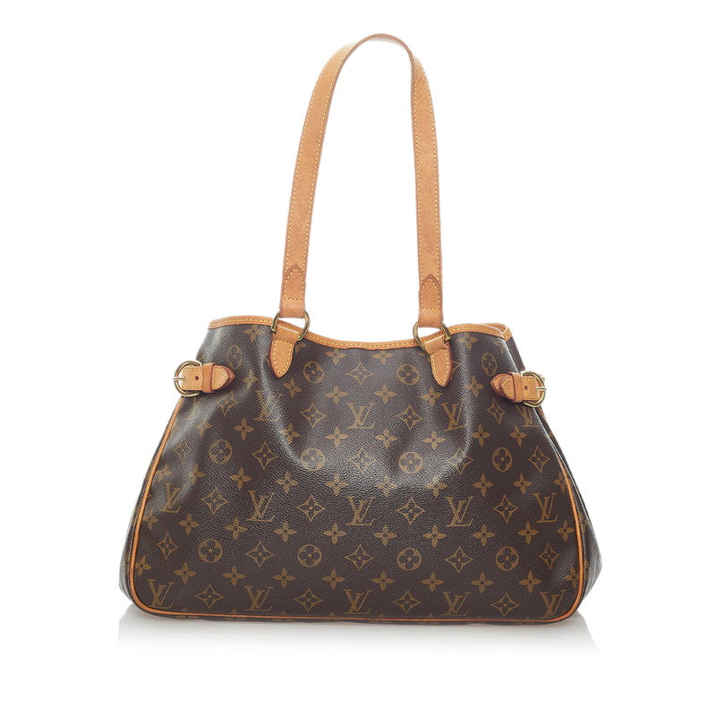 Louis Vuitton Monogram Batignolles Horizontal Tote Shoulder Bag Brown
