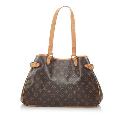 Louis Vuitton Monogram Batignolles Horizontal Tote Shoulder Bag Brown